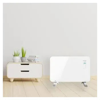 Radiador convector de cristal con pies y wifi de color blanco ready warm 6650 crystal connection de Cecotec
