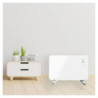 Radiador convector de cristal con pies y wifi de color blanco ready warm 6650 crystal connection de Cecotec