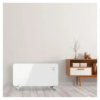 Radiador convector de cristal con pies y wifi de color blanco ready warm 6700 crystal connection de Cecotec