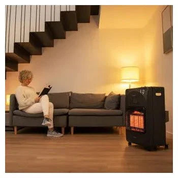 Estufa de gas plegable de 4200 w con cuatro ruedas y triple sistema de seguridad ready warm 4000 slim fold de Cecotec