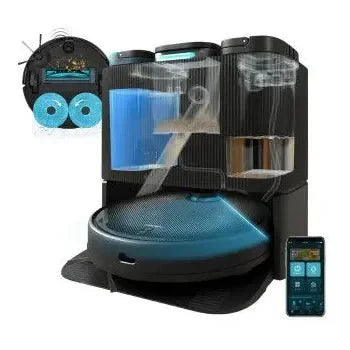 Robot aspirador con base de autovaciado de 3 tanques y navegación láser conga 11090 spin revolution home&wash de Cecotec