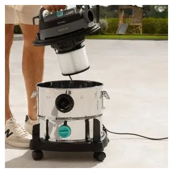 Aspiradora sin bolsa de 1400 w con depósito de 20 l y función de soplado conga rockstar wet & dry steel max de Cecotec