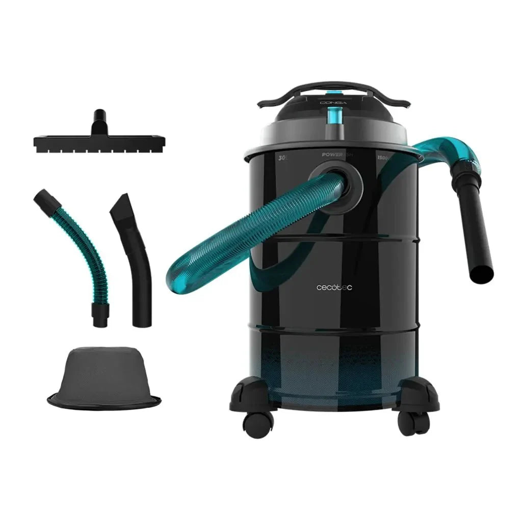 Aspirador de cenizas Conga Ash 6000 EasyGo Home XL 30L 1500W con ruedas y asa para fácil transporte de Cecotec