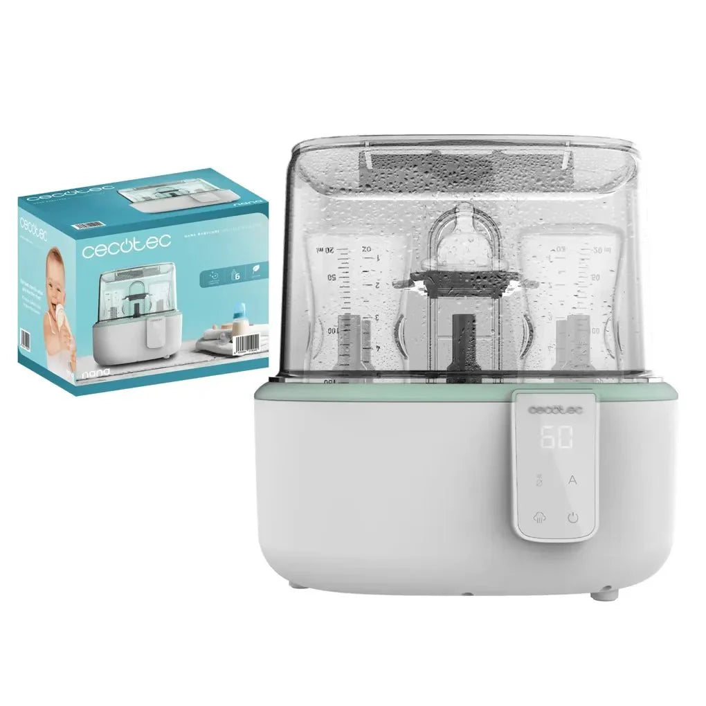 Esterilizador Digital Nana BabyCare para 6 Biberones en 8 Minutos Libre de BPA y Seguro para Alimentos de Cecotec