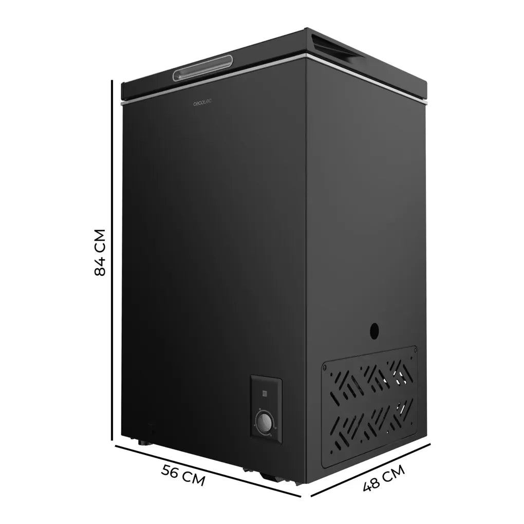 Congelador horizontal Bolero CoolMarket 99L negro 83.5cm convertir a frigorífico clase E y modo Fast Freezing de Cecotec