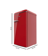 Mini frigorífico retro Bolero CoolMarket TT Origin 90L en rojo con ICEBOX y tirador cromado de Cecotec