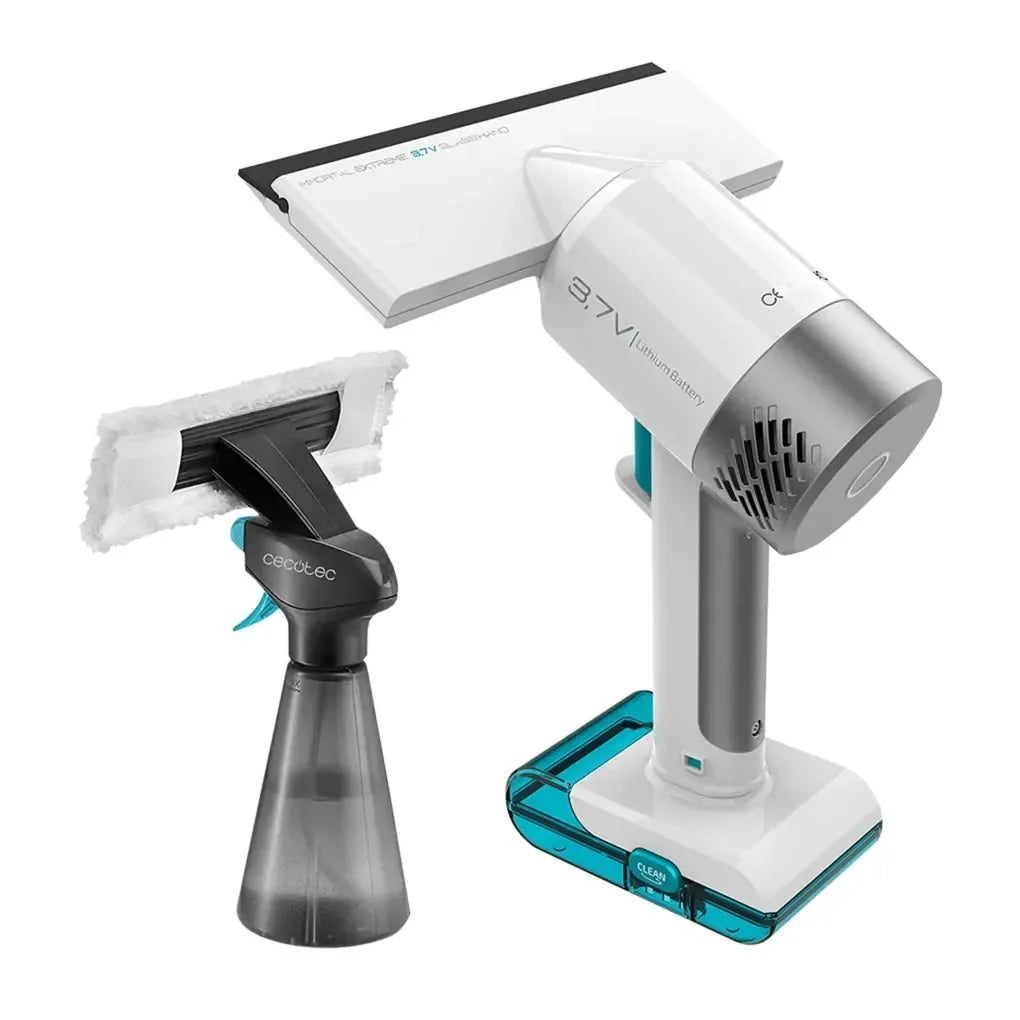Aspirador de Ventanas Conga Immortal Extreme 3,7V Sin Cable Limpieza en 3 Fases y Pulverizador Incluido de Cecotec