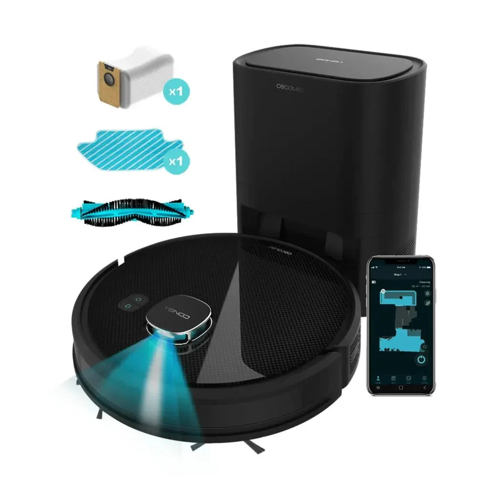 Robot Aspirador Conga 7290 Eternal Home Genesis con navegación láser base de autovaciado y potencia de 3000 Pa Cecotec