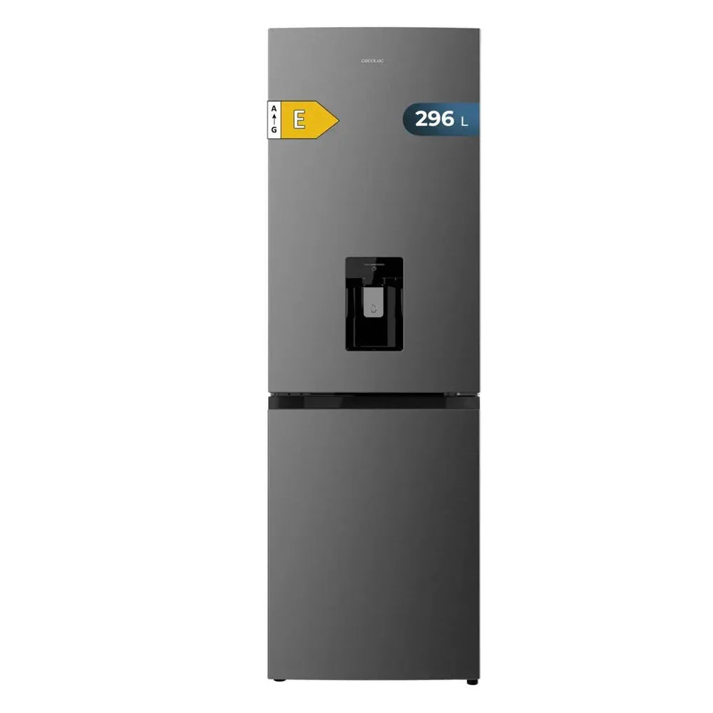Frigorífico Combi Bolero CoolMarket 296L Inox Oscuro Con Dispensador de Agua y Función DeFrost de Cecotec