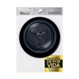 LG RH10V9AV2WR — Secadora bomba de calor, 10 kg, 14 programas, Blanco, Display LED