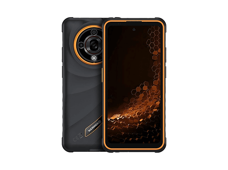 HAMMER TEL001106 — Smartphone, 128 GB, 6 GB RAM, 6050 mAh, Negro / Naranja