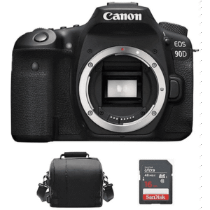CANON 90D + Bolsa + 16GB SD — Cámara digital, Negro, 32,5 megapixel, 4K 3840p