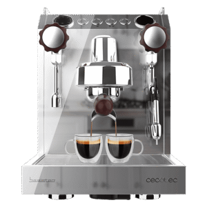 CECOTEC Baristeo Classic — Cafetera express, 2700 W, Preinfusión, Portafiltro 58 mm, Plata