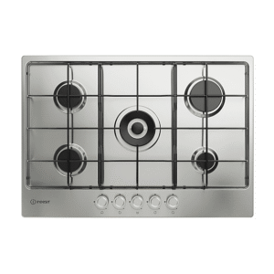 INDESIT THP 752 W/IX/I 1 — Placa de gas, 73 cm, 5 zone(s) zonas, Acero inoxidable