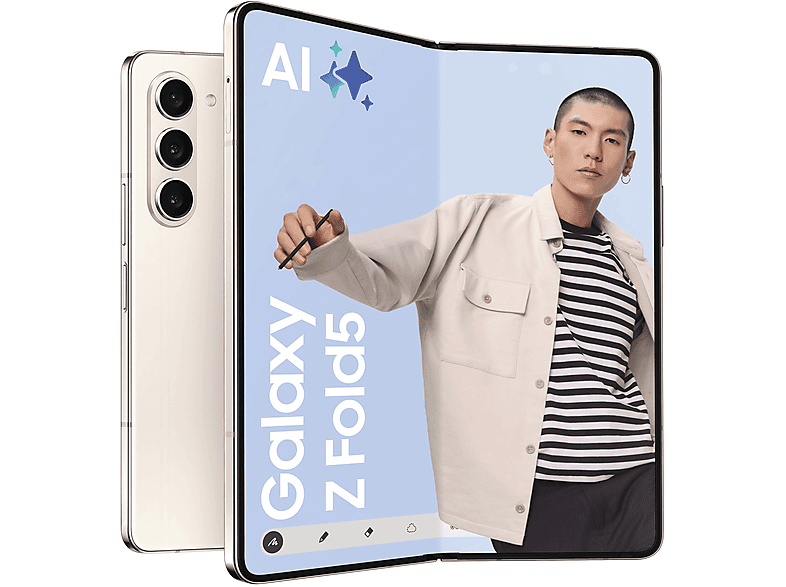 SAMSUNG Z FOLD5 7.6P/5G/8N/12+256GB/W — Smartphone, 12 GB RAM, 120 Hz, Snapdragon, 4,400 mAh
