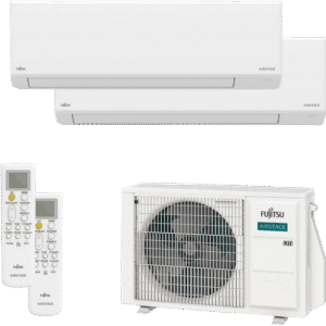FUJITSU AOEH14KACB2/ASEH07KLTBL/ASEH07KLTBL — Aire acondicionado Split 2 x 1, Blanco, 2924 fg/h, Función Inverter