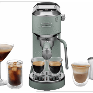 DELONGHI EC890.GR DEDICA DUO COLD BREW — Cafetera express, 1450 W, Gris, 15 bar, 2 tazas