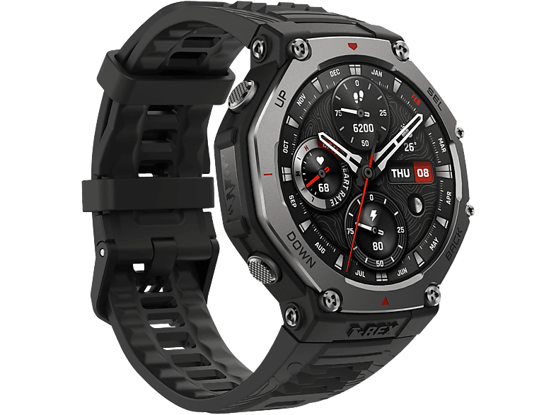 AMAZFIT T-Rex 3 — Smartwatch, Táctil, Silicona, Onyx, 1.5" AMOLED