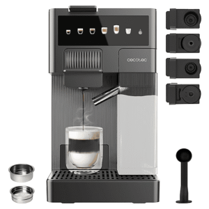 CECOTEC FreeStyle Latte T — Cafetera de cápsulas, 1350 W, Gris, 20 bar, 0,4 l