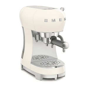 SMEG ECF02CREU — Cafetera express, 1350 W, 15 bar, 2 tazas, Crema de