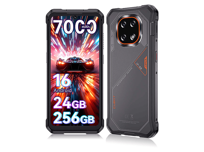 CUBOT — CUBOT KingKong ES 5, Grey, Móvil Android, 256 GB, 12 GB RAM, 6,88" IPS, Unisoc SC T620, 7000 mAh, Octa-Core Processor - 64 Bits