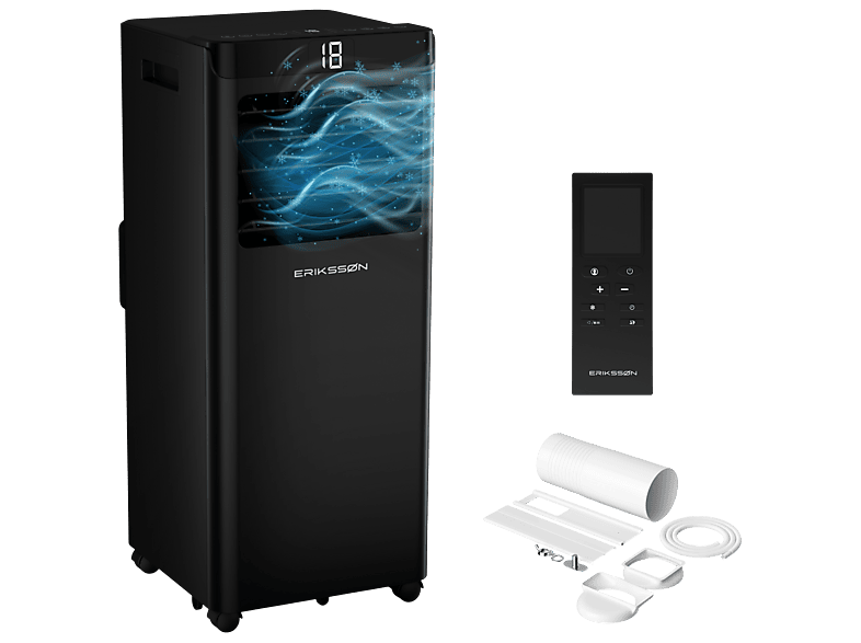 ERIKSSØN Silent Comfort Series Mobile Air conditioner Negro — Aire acondicionado portátil, 30 m², 10000 fg/h, 61 dB(A)