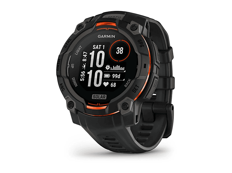 GARMIN Garmin Instinct 3 Solar — Smartwatch, Negro, Fibre Reinforced Plastic (FRP)