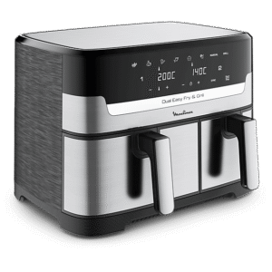 MOULINEX Dual Fry & Grill EZ905D — Freidora de aire, 2700 W, 8.3 L, Táctil, Inox