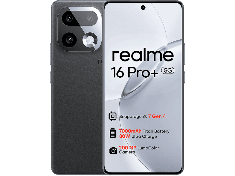 REALME 16 Pro+ 5G — Smartphone, Gris, 512 GB, 12 GB RAM, 7000 mAh