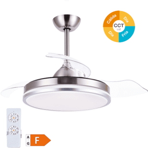 GSC 300005024 — Ventilador de Techo, 40 W, 6 velocidades, Níquel, Aspas retráctiles