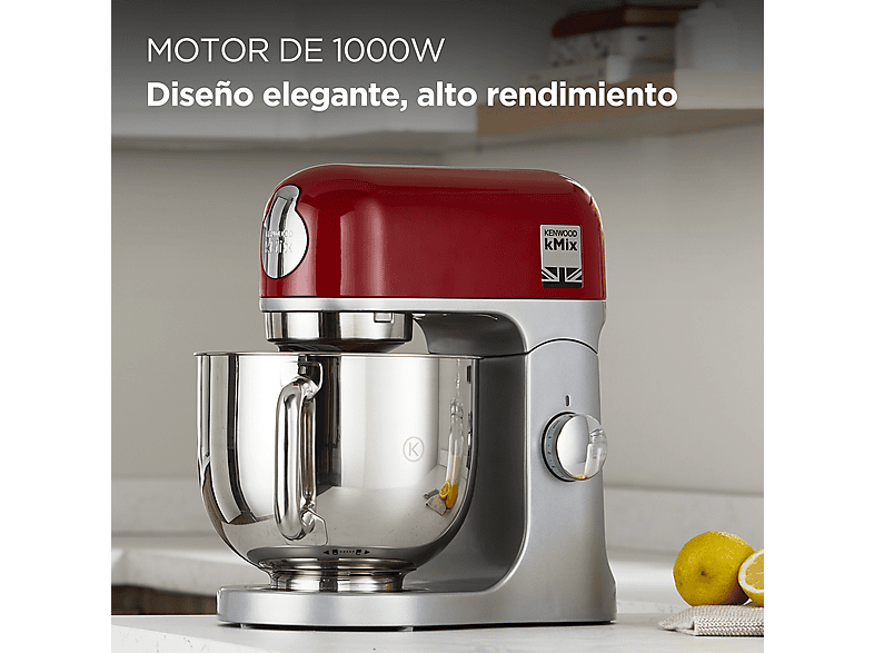 KENWOOD- — Robot de cocina, 1000 W Bol de 5 l, Rojo, Kenwood kMix KMX750RD, Amasadora de repostería - Imagen 2
