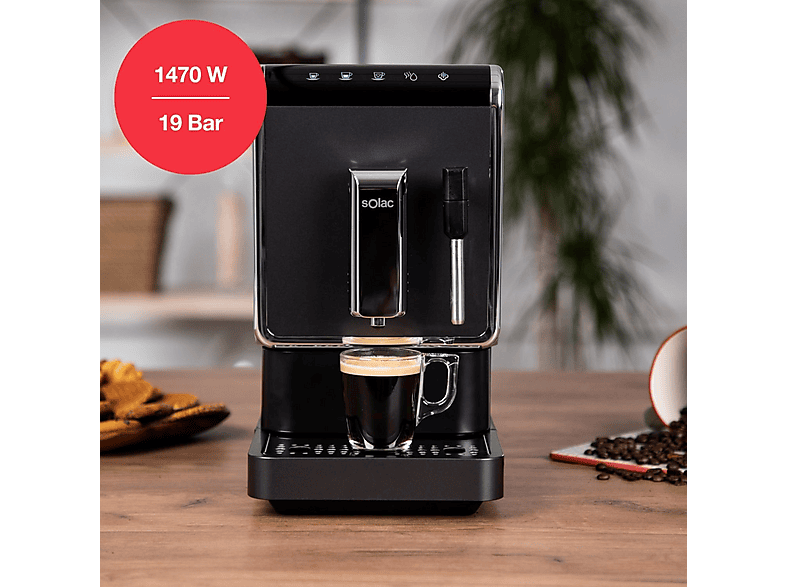 SOLAC LA7617 — Cafetera Espresso, 1470 W, 20 bar, 2 tazas, Plata Oscuro - Imagen 2