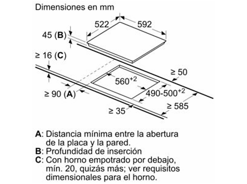 BOSCH PKF611BB8E — Placa vitrocerámica, Vitrocerámica, Eléctrica, Negro, 4 zonas - Imagen 2