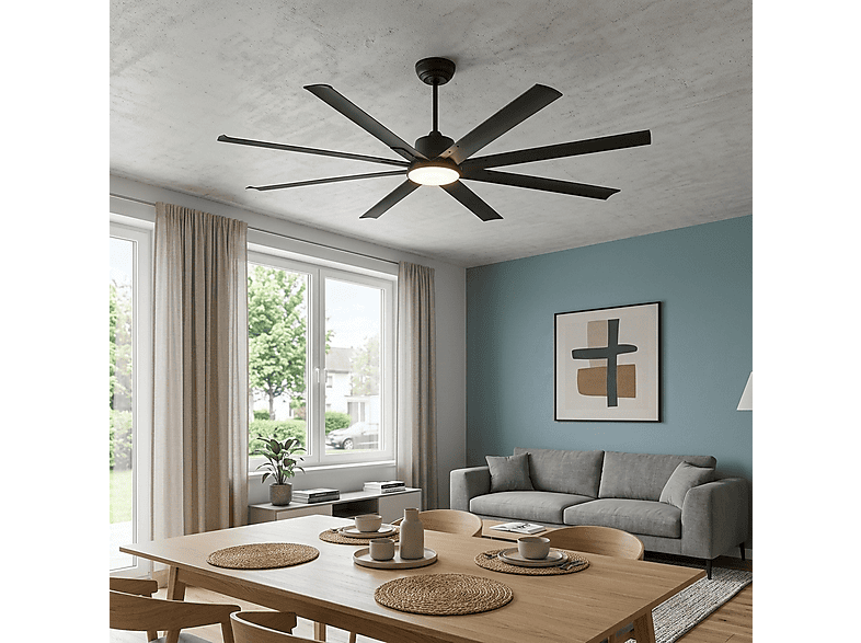 SELEOK NAPOLI_182 — Ventilador de techo, 6 velocidades, Negro - Imagen 2