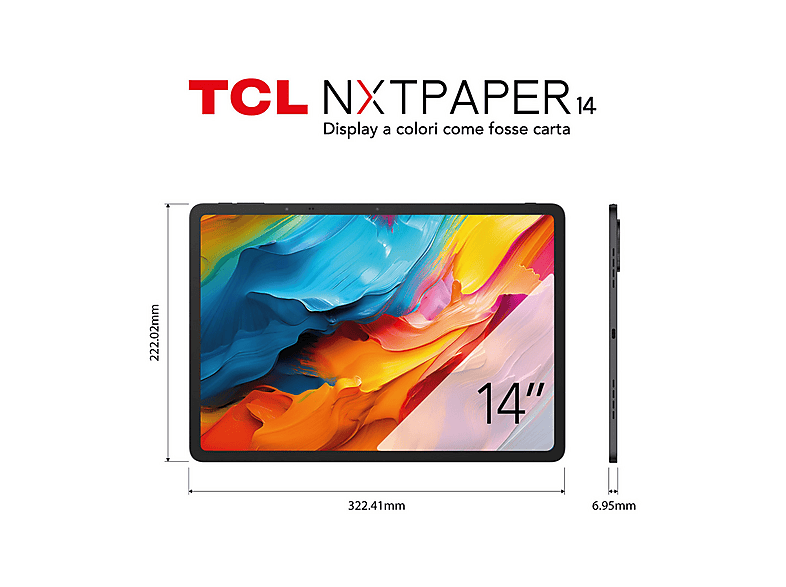 TCL Tablet TCL NXTPAPER 14 14.3"/ 8GB/ 256GB/ Octacore/ Gris — Tablet, 8 GB RAM, 14,3" HD, Tableta digital Android - Imagen 2