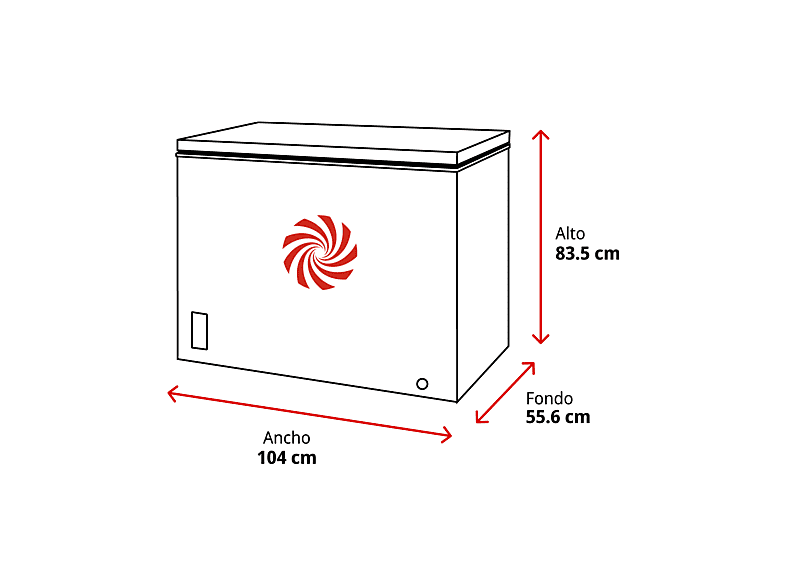 INFINITON CH-25H86WEK — Congelador horizontal, 254L, 83.5 cm Alto, Cíclico, Inverter - Imagen 2