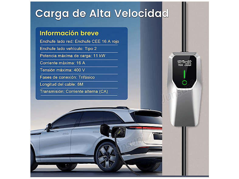 SMORGR 8 M 11kW 16A IP67 Tipo 2 — Cargadores vehículos eléctricos, plateado - Imagen 2
