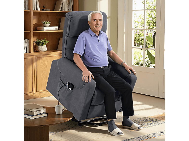 HOMCOM 713-090V92GY — Sillón levanta personas, 42,6 kg, Gris - Imagen 2