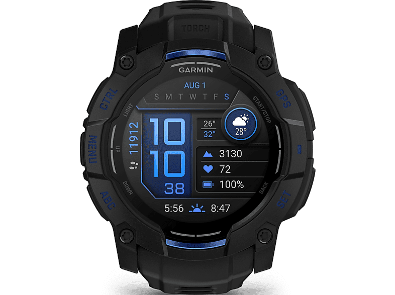 GARMIN Instinct 3 — Smartwatch, Aluminio, Negro, Polímero reforzado con fibra de vidrio (GFRP, Glass Fiber Reinforced Polymer) - Imagen 2