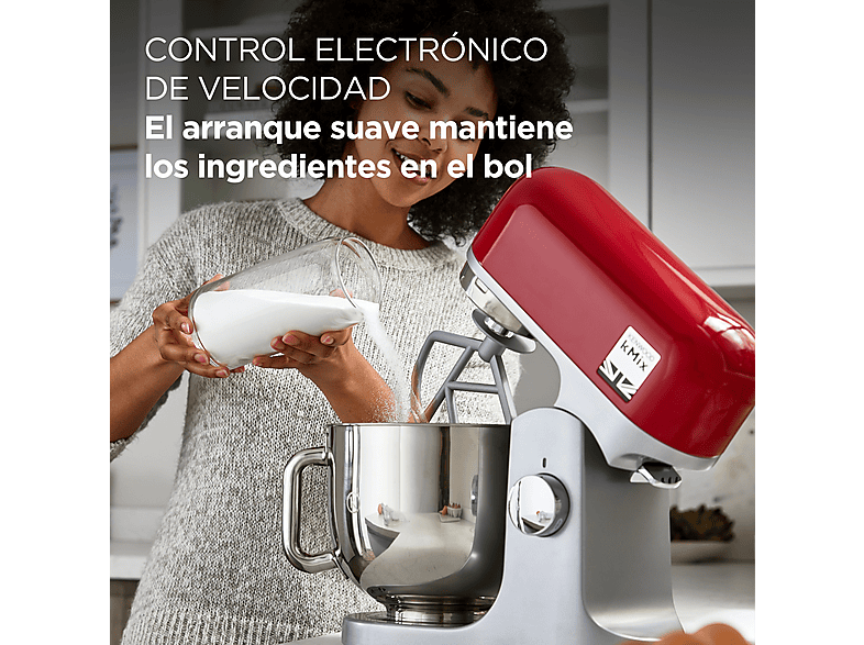 KENWOOD- — Robot de cocina, 1000 W Bol de 5 l, Rojo, Kenwood kMix KMX750RD, Amasadora de repostería - Imagen 3