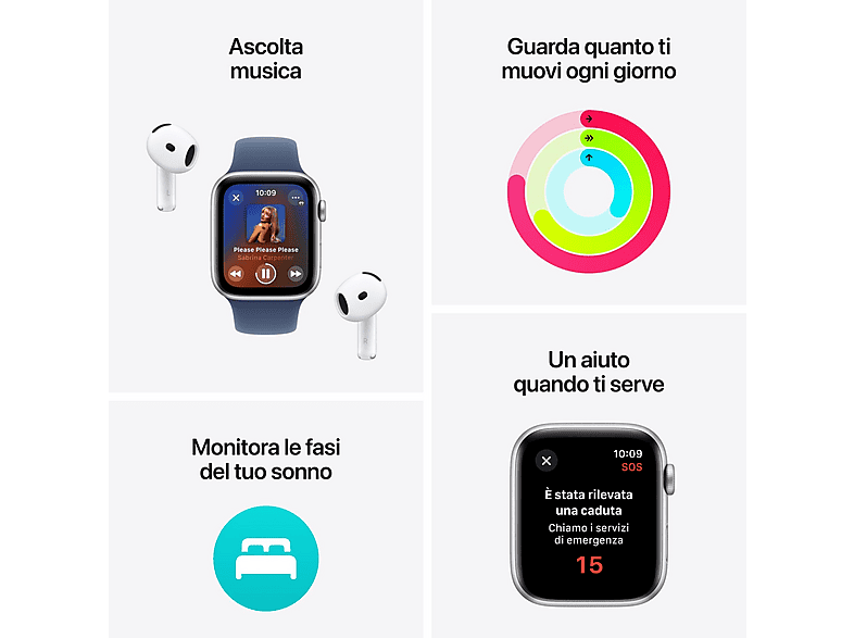 APPLE APPLE WATCH SE 44 MI AL MI SB ML GPS — Smartwatch, 140 a 245 mm, Negro - Imagen 3