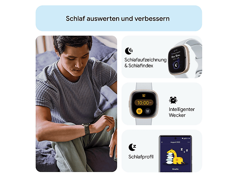 FITBIT SENSE 2 AZUL ORO — Smartwatch, 4.05 cm, Aluminio - Imagen 3
