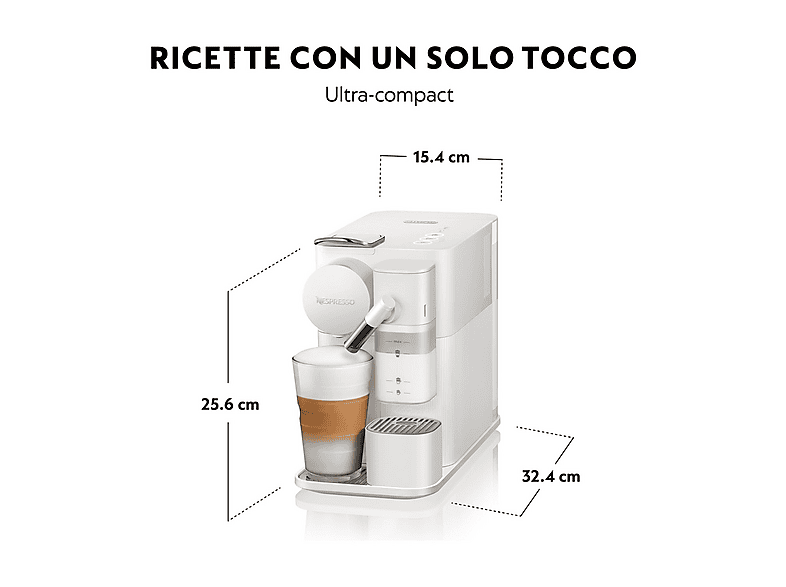 DELONGHI EN510.W LATTISSIMA ONE NEW OR — Cafetera de cápsulas, 1450 W, Blanco, 19 bar, 165 ml - Imagen 3