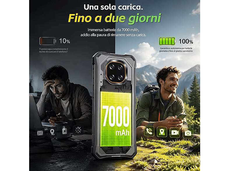 CUBOT — CUBOT KingKong ES 5, Grey, Móvil Android, 256 GB, 12 GB RAM, 6,88" IPS, Unisoc SC T620, 7000 mAh, Octa-Core Processor - 64 Bits - Imagen 3