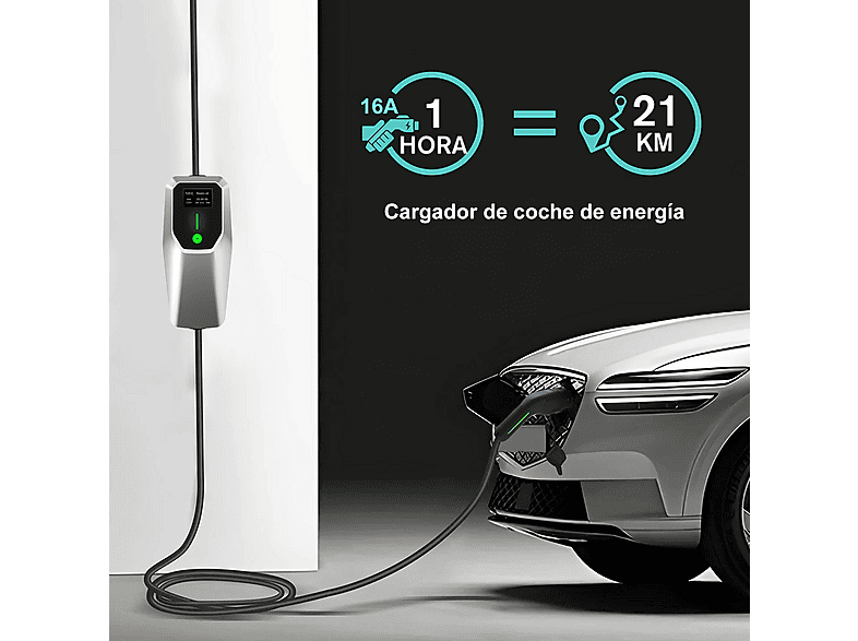 SMORGR 8 M 11kW 16A IP67 Tipo 2 — Cargadores vehículos eléctricos, plateado - Imagen 3