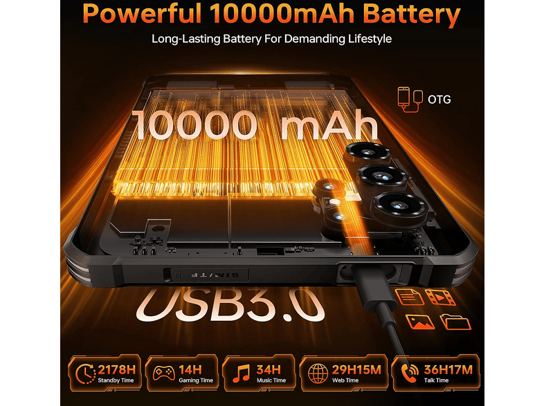 OUKITEL RT11 5G — Tablet, 128 GB, Negro, 8 GB RAM, 8" - Imagen 4
