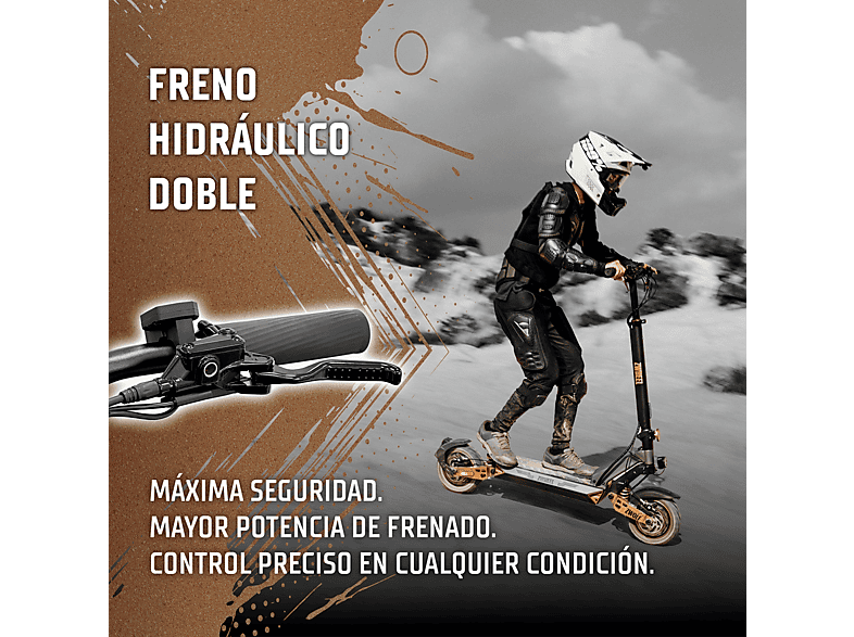 ZWHEEL ZWolf Duo — Patinete eléctrico, Pot. máx. 2000 W, Carga máx. 120 kg, 20000 mAh, 70 km autonomía - Imagen 4