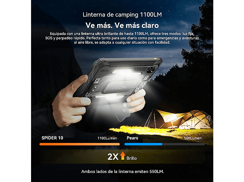 OSCAL SPIDER 10 Con Teclado (QWERTY) — Tablet, 256 GB, Negro, 8 GB RAM, 11" Full-HD+ - Imagen 4