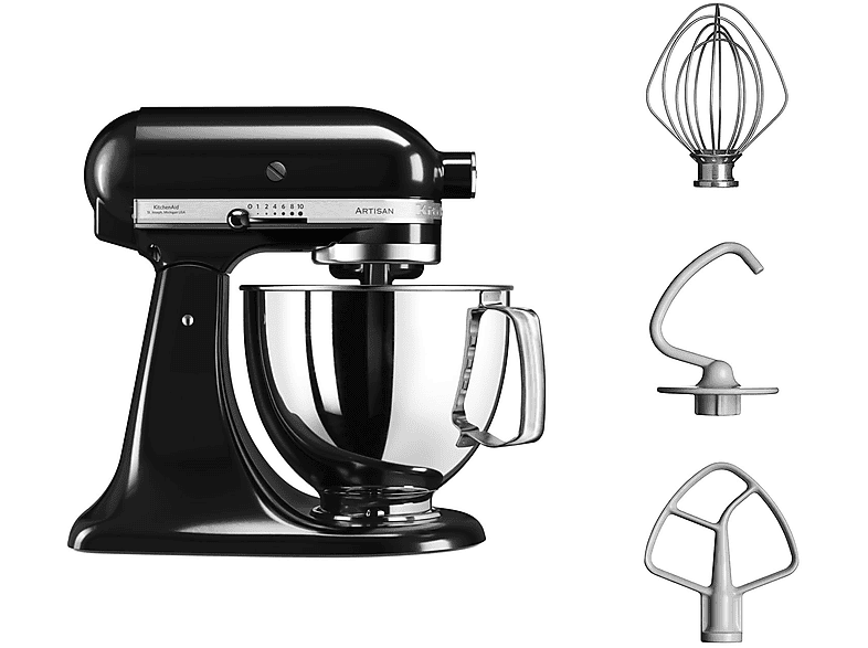KITCHENAID 5KSM125EOB — Robot amasador, 300W, 4.8L, Negro - Imagen 4
