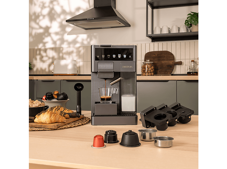 CECOTEC FreeStyle Latte T — Cafetera de cápsulas, 1350 W, Gris, 20 bar, 0,4 l - Imagen 4